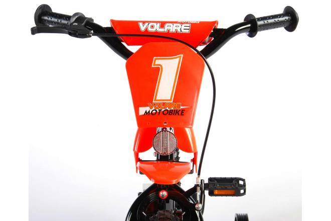 Volare Motorrad Kinderfahrrad - Jungen - 12 Zoll - Orange - 95% zusammengebaut