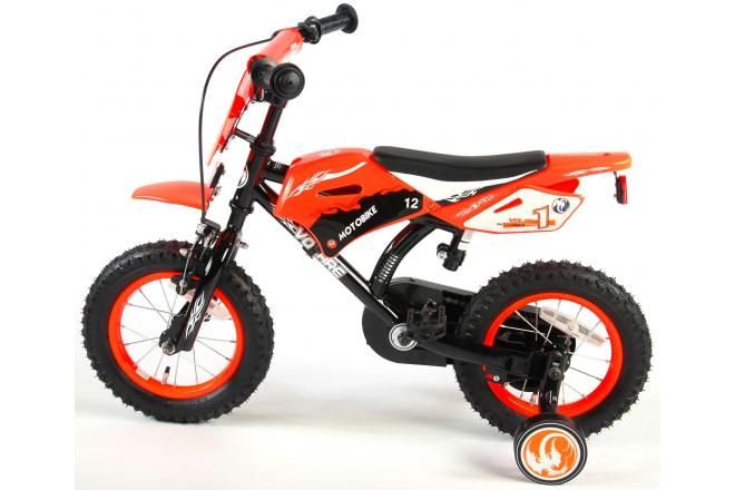 Volare Motorrad Kinderfahrrad - Jungen - 12 Zoll - Orange - 95% zusammengebaut