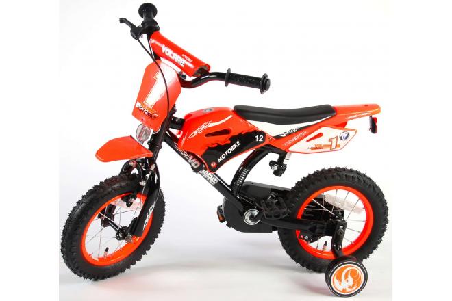 Volare Motorrad Kinderfahrrad - Jungen - 12 Zoll - Orange - 95% zusammengebaut