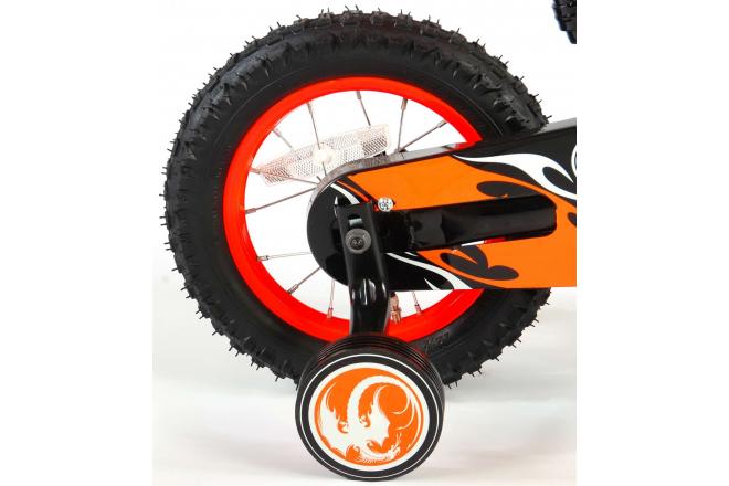 Volare Motorrad Kinderfahrrad - Jungen - 12 Zoll - Orange - 95% zusammengebaut