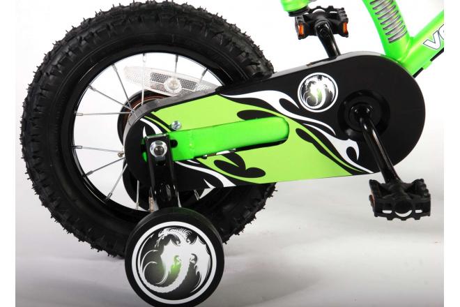 Volare Motorrad Kinderfahrrad - Jungen - 12 Zoll - Grün - zwei Handbremsen