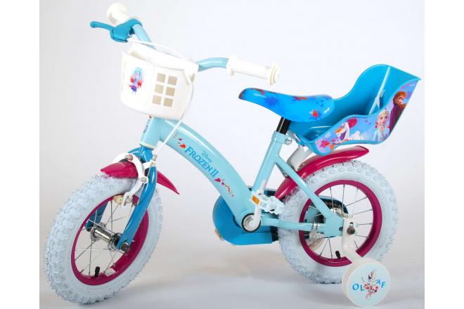 Disney Frozen 2 Kinderfahrrad - Mädchen - 12 inch - Blau / Lila