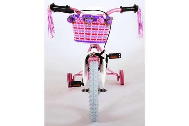 Volare Rose Kinderfahrrad - Mädchen - 14 Zoll - Pink Weiß - 95% zusammengebaut