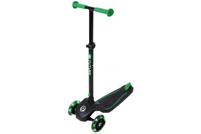 QPlay Future Roller - Jungen und Mädchen - Schwarz mit Grün - Led Lighting
