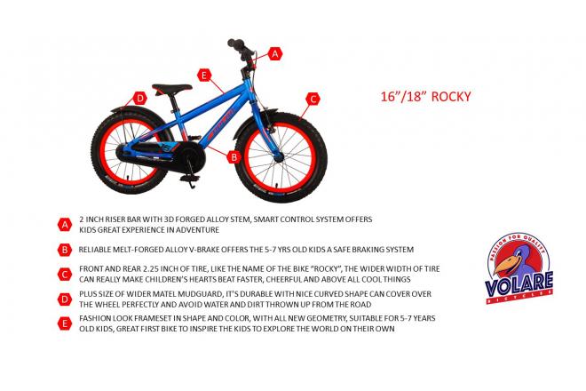 Volare Rocky Kinderfahrrad - 16 Zoll - grün - 95% zusammengebaut