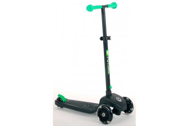QPlay Future Roller - Jungen und Mädchen - Schwarz mit Grün - Led Lighting