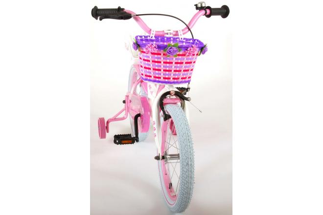 Volare Rose Kinderfahrrad - Mädchen - 16 Zoll - Pink Weiß - 95% zusammengebaut