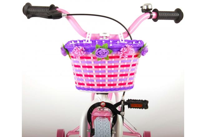 Volare Rose Kinderfahrrad - Mädchen - 16 Zoll - Pink Weiß - 95% zusammengebaut