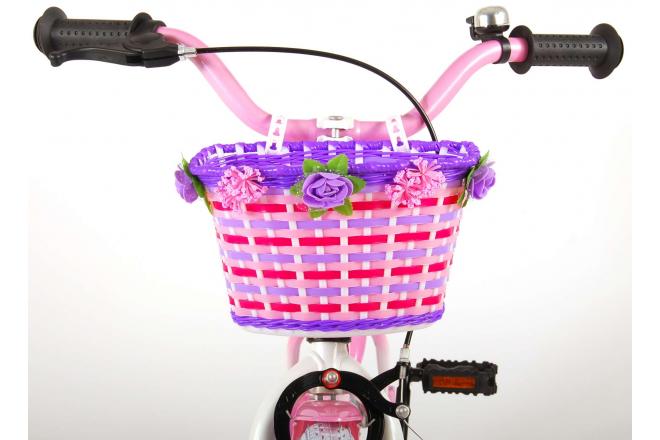 Volare Rose Kinderfahrrad - Mädchen - 16 Zoll - Pink Weiß - 95% zusammengebaut