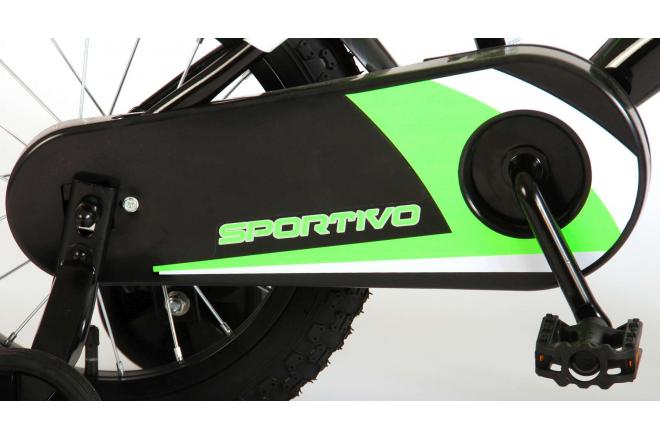 Volare Sportivo Kinderfahrrad - Jungen - 14 Zoll - Neongrün Schwarz - 95% zusammengebaut