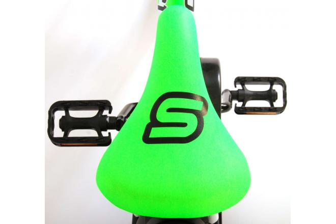 Volare Sportivo Kinderfahrrad - Jungen - 14 Zoll - Neongrün Schwarz - 95% zusammengebaut
