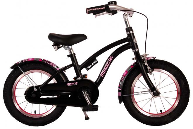 Volare Miracle Cruiser Kinderfahrrad - Mädchen - 14 Zoll - Mattschwarz - Prime Collection