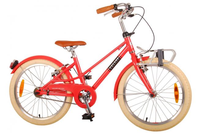 Volare Melody Kinderfahrrad - Mädchen - 20 Zoll - Koralrot - zwei Handbremsen - Prime Collection