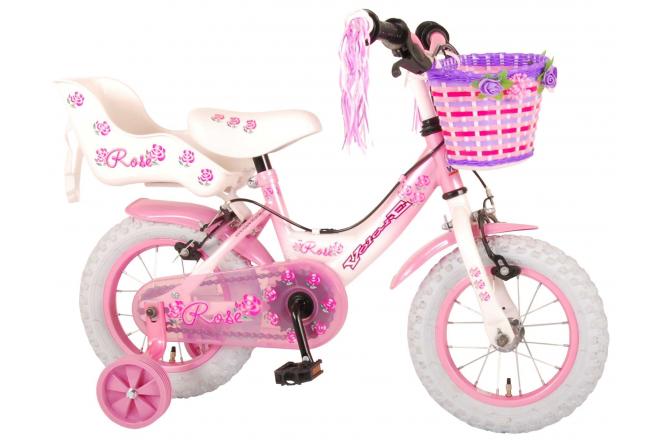 Volare Rose Kinderfahrrad - Mädchen - 12 Zoll - Pink - 2 Handbremsen