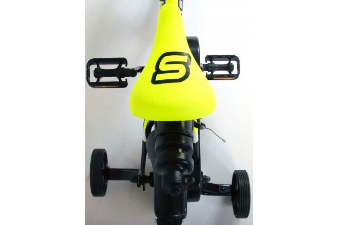 Volare Sportivo Kinderfahrrad - Jungen - 12 Zoll - Neon Gelb Schwarz - Zwei Handbremsen - 95% zusammengebaut