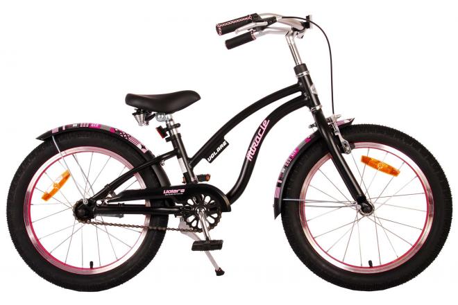 Volare Miracle Cruiser Kinderfahrrad - Mädchen - 18 Zoll - Mattschwarz - Prime Collection