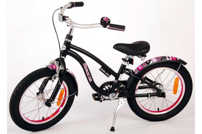 Volare Miracle Cruiser Kinderfahrrad - Mädchen - 16 Zoll - Mattschwarz - Prime Collection