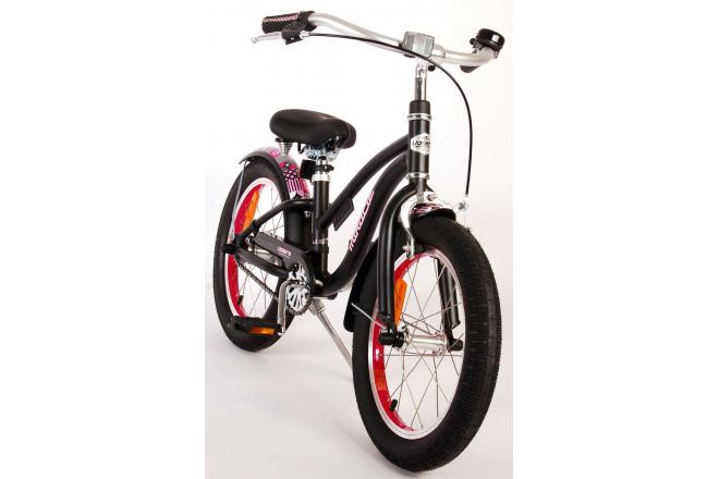 Volare Miracle Cruiser Kinderfahrrad - Mädchen - 16 Zoll - Mattschwarz - Prime Collection