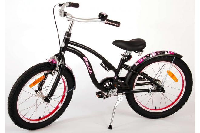 Volare Miracle Cruiser Kinderfahrrad - Mädchen - 18 Zoll - Mattschwarz - Prime Collection