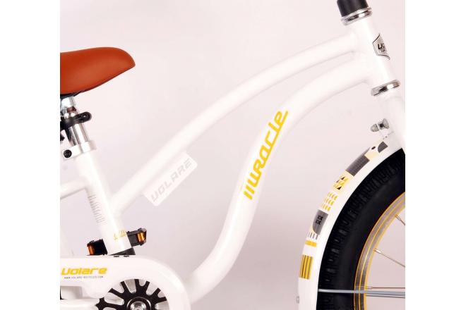 Volare Miracle Cruiser Kinderfahrrad - Mädchen - 18 Zoll - Weiß - Prime Collection