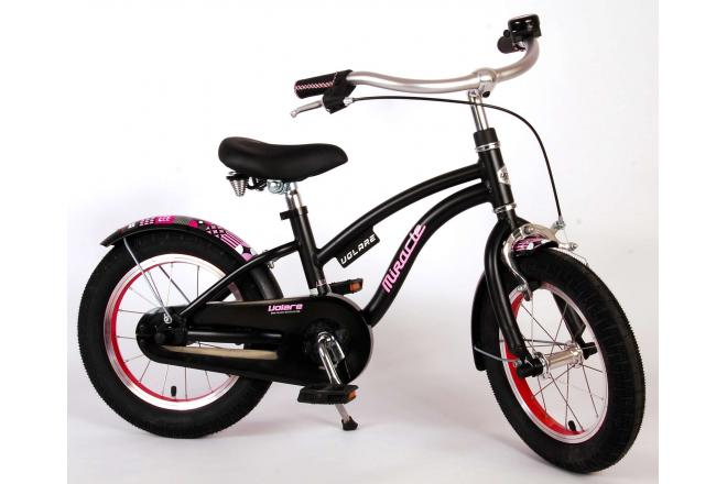 Volare Miracle Cruiser Kinderfahrrad - Mädchen - 14 Zoll - Mattschwarz - Prime Collection