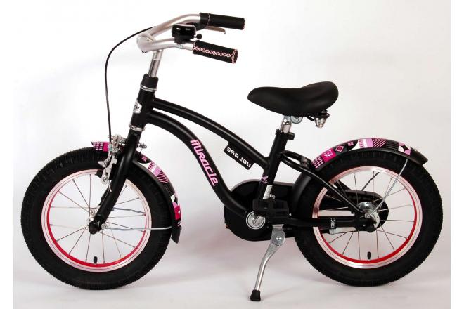 Volare Miracle Cruiser Kinderfahrrad - Mädchen - 14 Zoll - Mattschwarz - Prime Collection