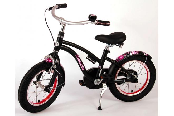 Volare Miracle Cruiser Kinderfahrrad - Mädchen - 14 Zoll - Mattschwarz - Prime Collection