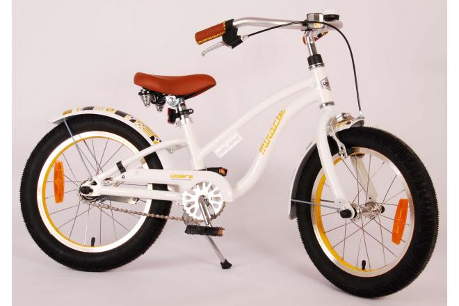 Volare Miracle Cruiser Kinderfahrrad - Mädchen - 16 Zoll - Weiß - Prime Collection