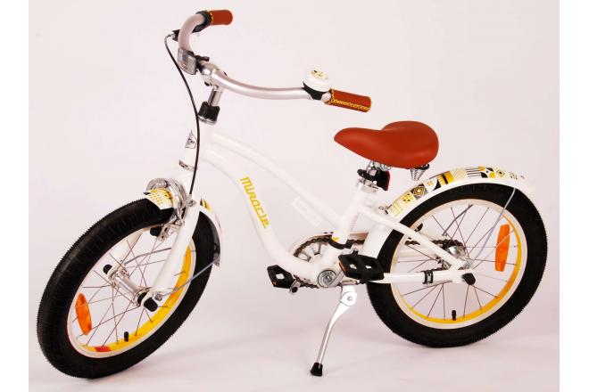 Volare Miracle Cruiser Kinderfahrrad - Mädchen - 16 Zoll - Weiß - Prime Collection