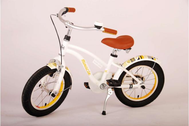 Volare Miracle Cruiser Kinderfahrrad - Mädchen - 14 Zoll - Weiß - Prime Collection