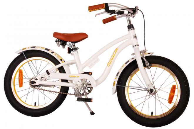 Volare Miracle Cruiser Kinderfahrrad - Mädchen - 16 Zoll - Weiß - Prime Collection