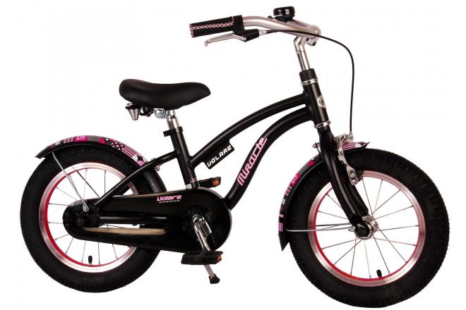 Volare Miracle Cruiser Kinderfahrrad - Mädchen - 14 Zoll - Mattschwarz - Prime Collection