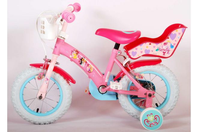 Disney Princess Kinderfahrrad - Mädchen - 12 Zoll - Rosa - Puppensitz - Zwei Handbremsen