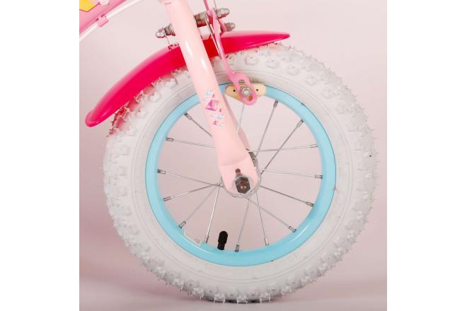 Disney Princess Kinderfahrrad - Mädchen - 12 Zoll - Rosa - Puppensitz - Zwei Handbremsen