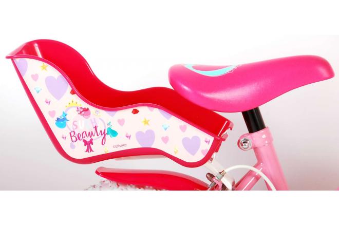 Disney Princess Kinderfahrrad - Mädchen - 12 Zoll - Rosa - Puppensitz - Zwei Handbremsen