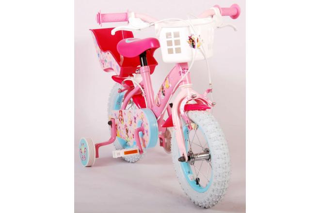 Disney Princess Kinderfahrrad - Mädchen - 12 Zoll - Rosa - Puppensitz - Zwei Handbremsen