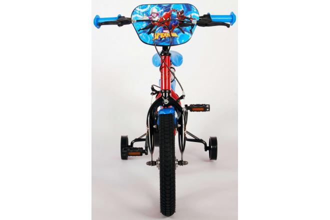 Spider-Man Kidsbike - Jungen - 14 Zoll - Rot Blau - Zwei Handbremsen