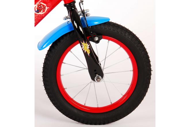 Spider-Man Kidsbike - Jungen - 14 Zoll - Rot Blau - Zwei Handbremsen