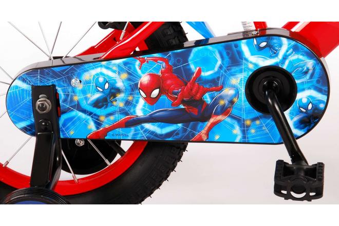 Spider-Man Kidsbike - Jungen - 14 Zoll - Rot Blau - Zwei Handbremsen