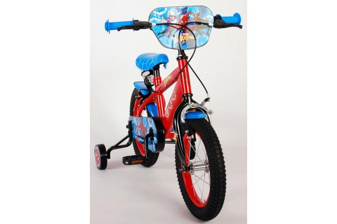 Spider-Man Kidsbike - Jungen - 14 Zoll - Rot Blau - Zwei Handbremsen