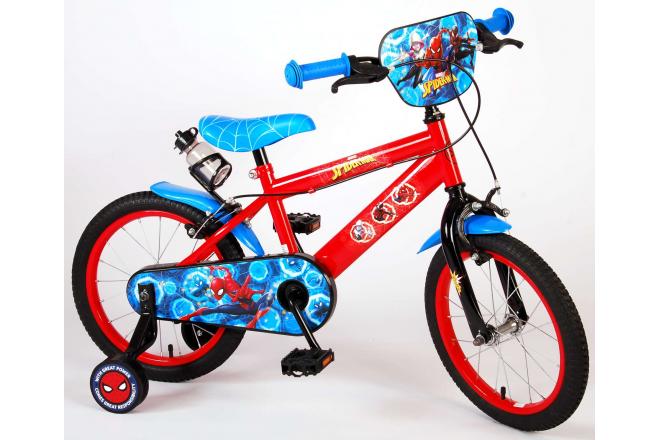 Ultimative Spider-Man Kidsbike - Jungen - 16 Zoll - blau rot - zwei Handbremsen