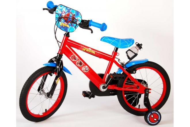 Ultimative Spider-Man Kidsbike - Jungen - 16 Zoll - blau rot - zwei Handbremsen