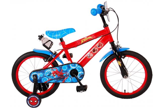 Ultimative Spider-Man Kidsbike - Jungen - 16 Zoll - blau rot - zwei Handbremsen