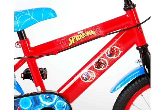 Ultimative Spider-Man Kidsbike - Jungen - 16 Zoll - blau rot - zwei Handbremsen