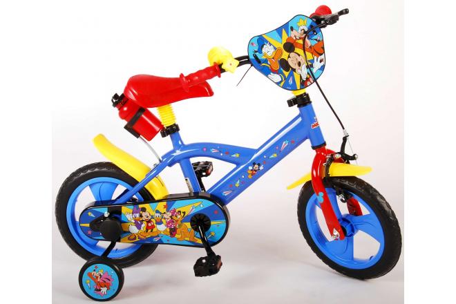 Disney Mickey Kinderfahrrad - Jungen und Mädchen - 12 Zoll - Rot Blau
