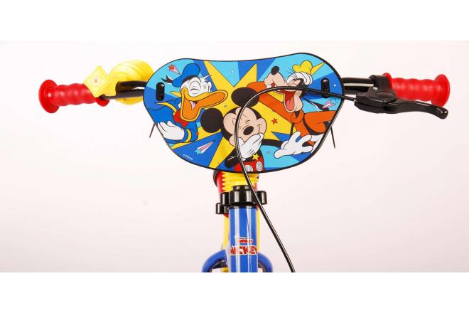 Disney Mickey Kinderfahrrad - Jungen und Mädchen - 12 Zoll - Rot Blau - Vorwärts- und Rückwärtspedalsystem