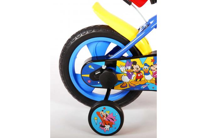 Disney Mickey Kinderfahrrad - Jungen und Mädchen - 12 Zoll - Rot Blau