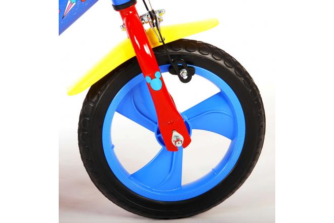 Disney Mickey Kinderfahrrad - Jungen und Mädchen - 12 Zoll - Rot Blau