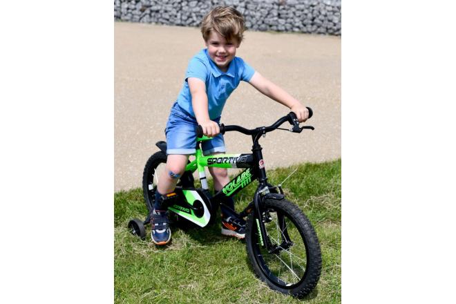 Volare Sportivo Kinderfiets - Jongens - 14 inch - Neon Groen Zwart - 95% afgemonteerd