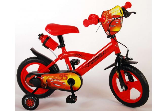 Disney Cars Kinderfahrrad - Jungen - 12 Zoll - Rot - Vorwärts- und Rückwärtspedalsystem